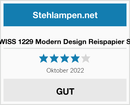  Trango SWISS 1229 Modern Design Reispapier Stehlampe Test